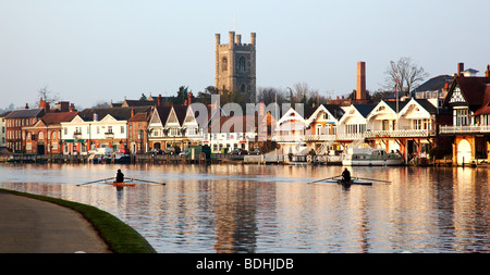 Tôt le matin l'aviron Henley-on-Thames, Oxfordshire England UK Banque D'Images