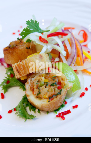 Shimla Pinks Restaurant Indien, la nourriture est de pommes de terre farcies Banque D'Images