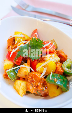 Shimla Pinks Restaurant Indien, la nourriture est poulet ananas Banque D'Images