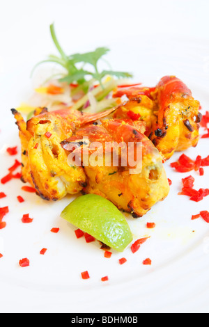 Shimla Pinks Restaurant Indien, la nourriture est sauté de crevettes Banque D'Images