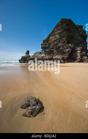 Bedruthan steps beach sur la côte nord des Cornouailles Banque D'Images