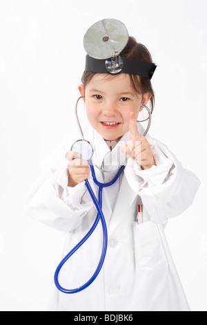 Girl Dressed as Doctor Banque D'Images