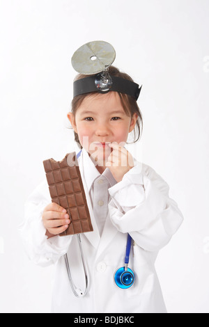 Girl Dressed as Doctor Banque D'Images