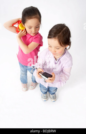 Les filles avec des caméras Banque D'Images