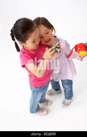 Les filles avec des caméras Banque D'Images