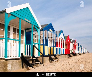 Cabines de plage de Southwold, Suffolk, UK Banque D'Images