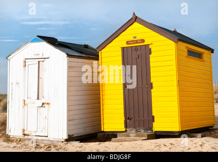 Cabines de plage de Southwold, Suffolk, UK Banque D'Images