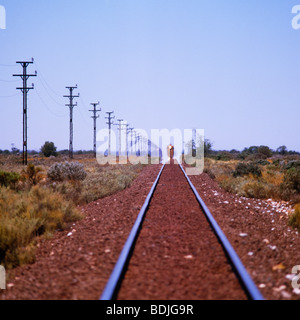 Ligne de chemin de fer, Train à distance Banque D'Images