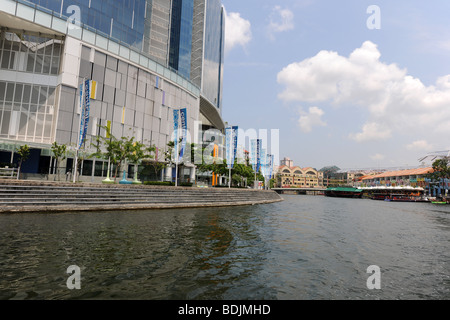 Centre commercial central, Clarke Quay, Singapour, Singapour River Banque D'Images