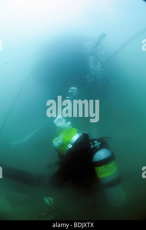 Israël, Hadera, photographie sous-marine de l'installation de la tête d'aspiration de l'étranger pour l'usine de dessalement Banque D'Images