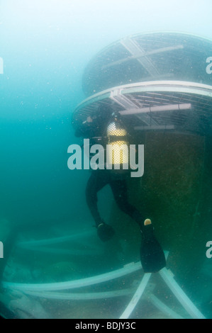 Israël, Hadera, photographie sous-marine de l'installation de la tête d'aspiration de l'étranger pour l'usine de dessalement Banque D'Images