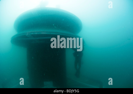 Israël, Hadera, photographie sous-marine de l'installation de la tête d'aspiration de l'étranger pour l'usine de dessalement Banque D'Images