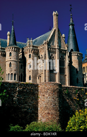 L'Espagne, la Via de la Plata : Bishop's Palace par Antonio Gaudí à Astorga Banque D'Images