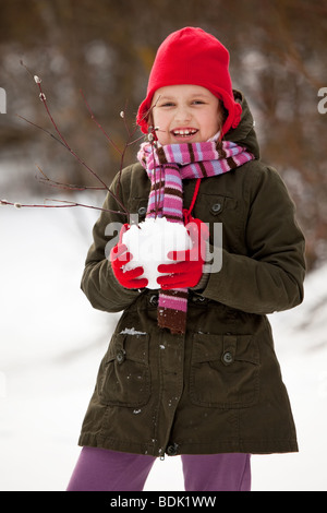 Petite fille de neige Banque D'Images