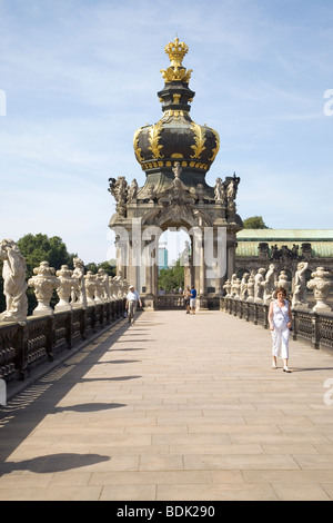 Le Palais Zwinger, Kronentor, Dresde, Saxe, Allemagne Banque D'Images