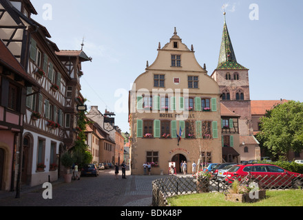 Turckheim Alsace Haut-Rhin France, Europe. Les bâtiments historiques et de Ville Renaissance, dans le pittoresque village médiéval Banque D'Images