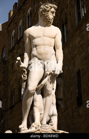 Fontaine de Neptune, Piazza della Signoria, Florence, Italie Banque D'Images