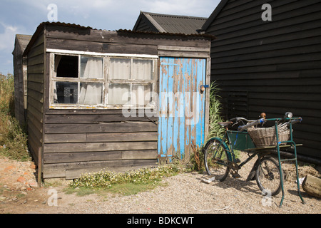 Vieille 'Fisherman's shed', port de Southwold, Suffolk, Angleterre, Royaume-Uni. Banque D'Images