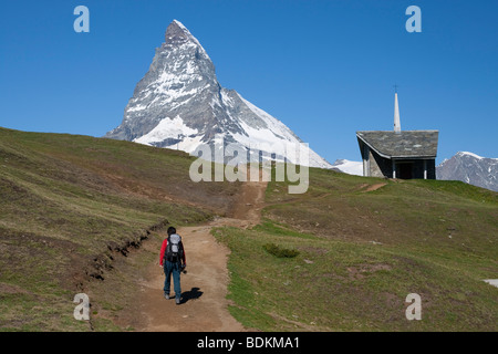 La randonnée à Zermatt, Alpes Suisses. Banque D'Images