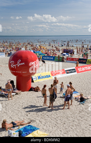 La plage de Pärnu, Estonie, Europe Banque D'Images