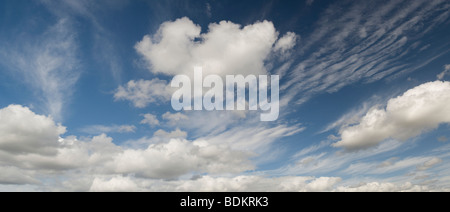 L'Altocumulus undulatus et cumulus Banque D'Images