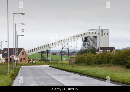 Dans Ravenstruther la tête dans le Lanarkshire, Écosse, Royaume-Uni, où le charbon à partir des secteurs des mines de charbon à ciel ouvert est chargé sur les trains Banque D'Images