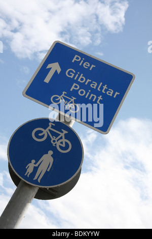 Signe de pistes cyclables, Skegness, dans le Lincolnshire Banque D'Images