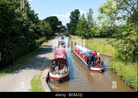 Des bateaux sur le canal du canal de Shropshire Union, d'Ellesmere, dans le Shropshire, Angleterre Banque D'Images