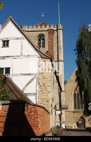 [Abbaye de Dorchester] et maison musée, 'Dorchester on Thames, Oxfordshire, England, UK Banque D'Images