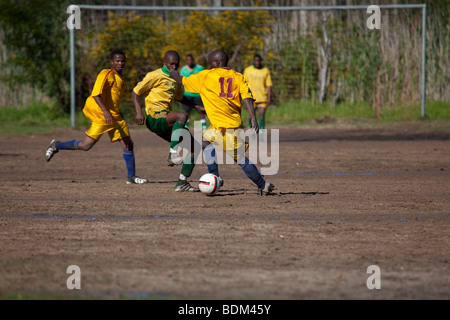 Match de football locale, Hout Bay, Afrique du Sud Banque D'Images