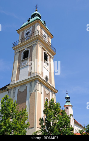 Maribor, Slovénie, Stajerska. Cathédrale (Stolna Cerkev - 15thC, tour gothique) Banque D'Images