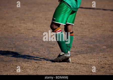 Match de football locale, Hout Bay, Afrique du Sud Banque D'Images