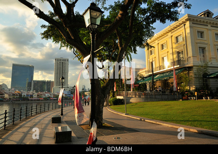 La promenade de la rivière autour de l'ancien restaurant Indochine, NAS de Singapour Banque D'Images