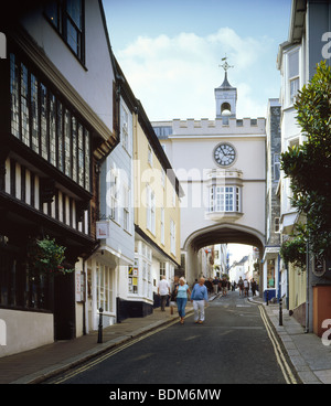 L'arche de la porte est, Fore Street, Totnes, Devon Banque D'Images