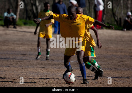 Match de football locale, Hout Bay, Afrique du Sud Banque D'Images