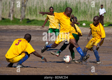 Match de football locale, Hout Bay, Afrique du Sud Banque D'Images