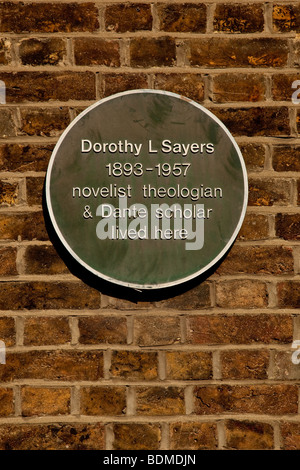 L Plaque-Dorothy mur Sayers Banque D'Images