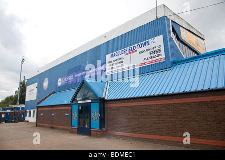 Mousse rose, terrain du Club de Football de la ville de Macclesfield, Cheshire Banque D'Images