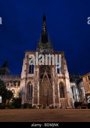 Rouen Normandie portail des calendes dans la cathédrale de nuit Banque D'Images