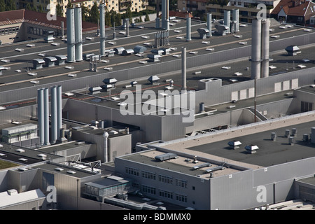 München, Blick vom Fernsehturm, BMW-Gelände, BMW Montagehallen Banque D'Images