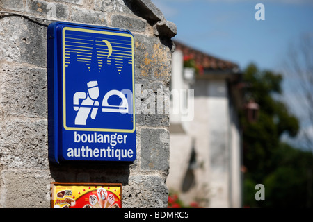 Signe pour boulanger boulangerie authentique à Bourdeilles, France Banque D'Images