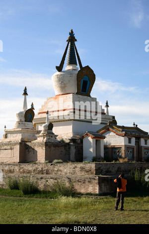 Le stupa central de Erdene Zuu monastère, Karakorum, Mongolie Banque D'Images