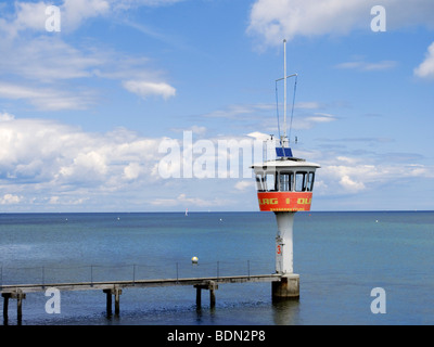 Le poste de gardes DLRG sur la plage de Detmold, Schleswig-Holstein, Allemagne, Europe Banque D'Images