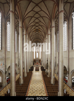 Landshut, Stifts- und église paroissiale Saint Martin, Blick von der Orgelempore nach Osten Banque D'Images