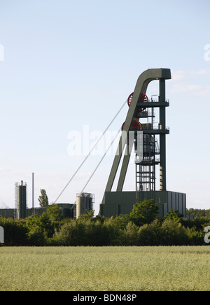 Hamm/Westfalen, Bergwerk Ost, Schacht Lerche, Seilfahrtschacht- und Banque D'Images