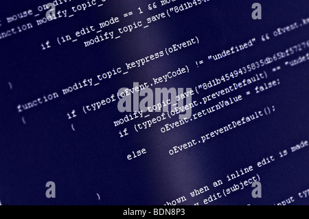 Le code du programme sur l'écran de l'ordinateur Banque D'Images