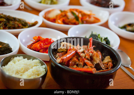 Ragoût de crabe Jiggae à une nourriture coréenne dans un restaurant à Séoul en Corée du Sud Banque D'Images