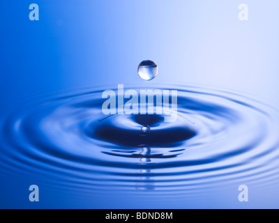 Drop hitting surface d'eau, close-up Banque D'Images