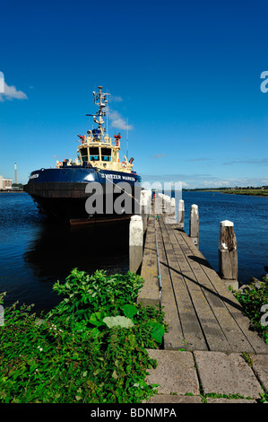 Remorqueur dans le port d'IJmuiden, Hollande, Europe Banque D'Images