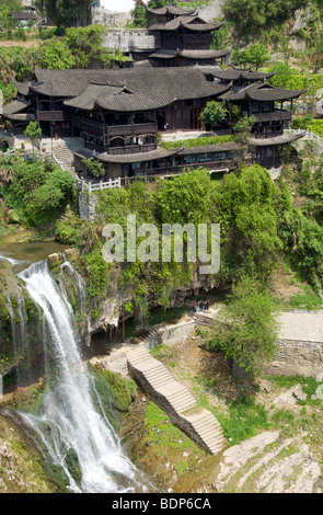 Wancun de cascades et de Kings Palace Old Furong Town dans la province de Hunan en Chine Banque D'Images